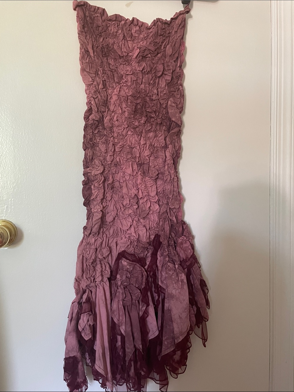 bebe Dusty Rose Ruched Strapless Midi Dress - Picture 6 of 6